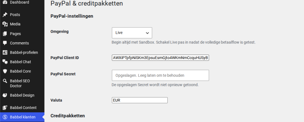 Check the PayPal settings